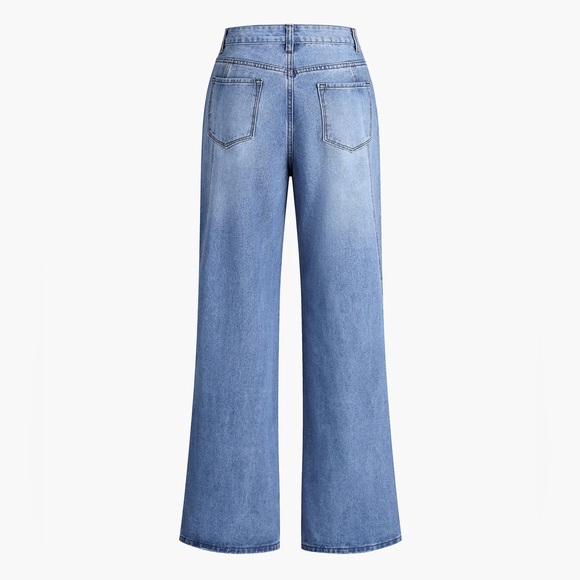 Commense Vintage High Waisted Straight Leg Jeans with Seam Details - Picture 6 of 11